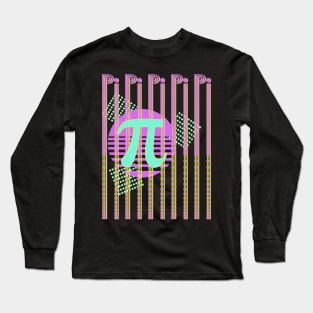 Neon Pi Day Retro 80s Long Sleeve T-Shirt